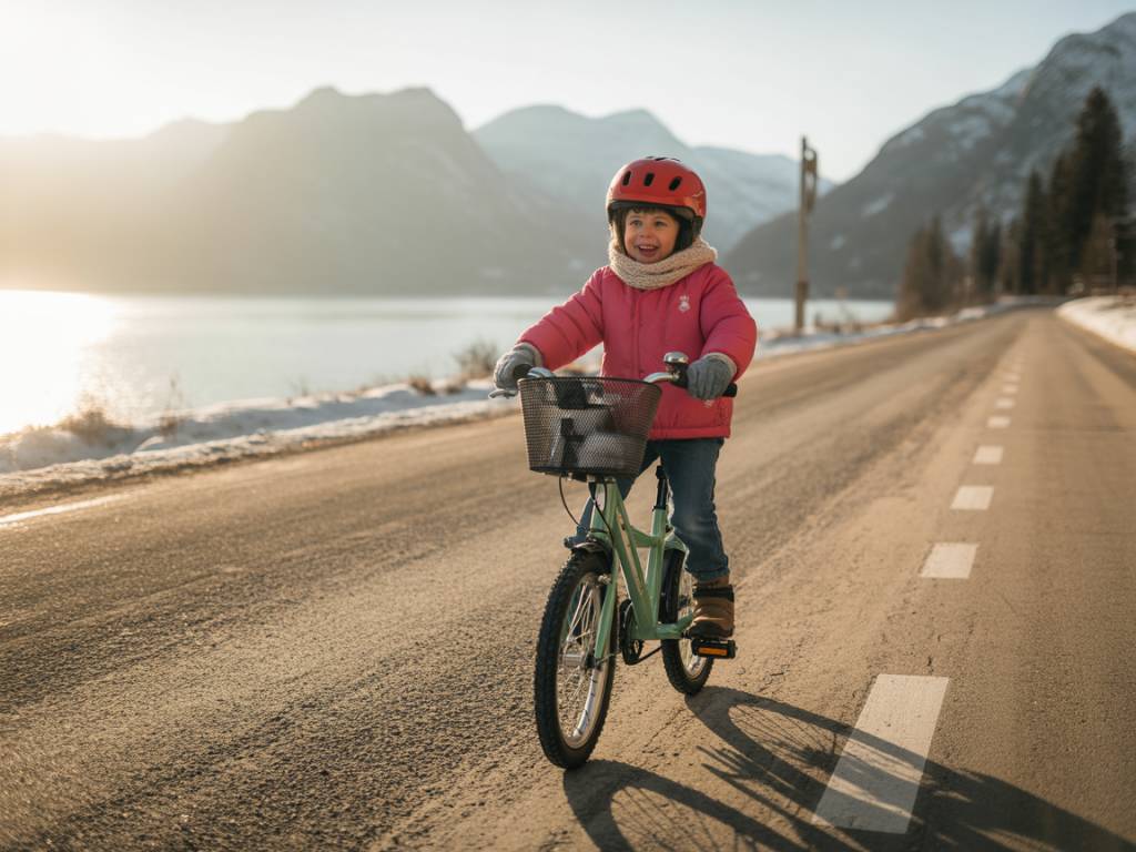 Fahrradfahren im Winter: So bleibt dein Kind sicher und warm unterwegs